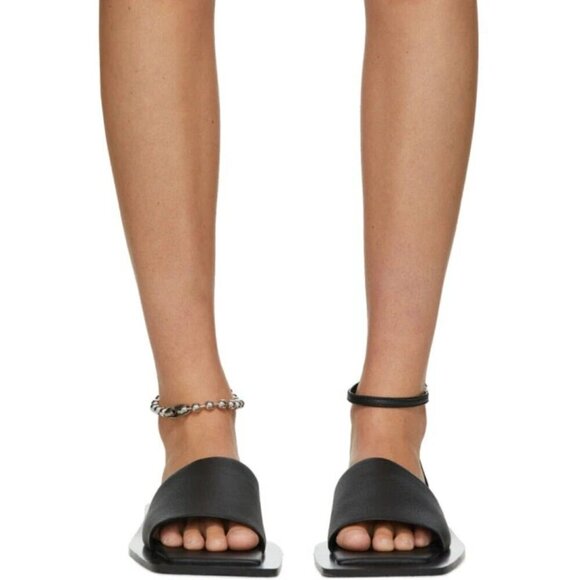 Flat Apartment Chain Strap Sandals Size 38 8 Women's White Leather $470 - Picture 2 of 12